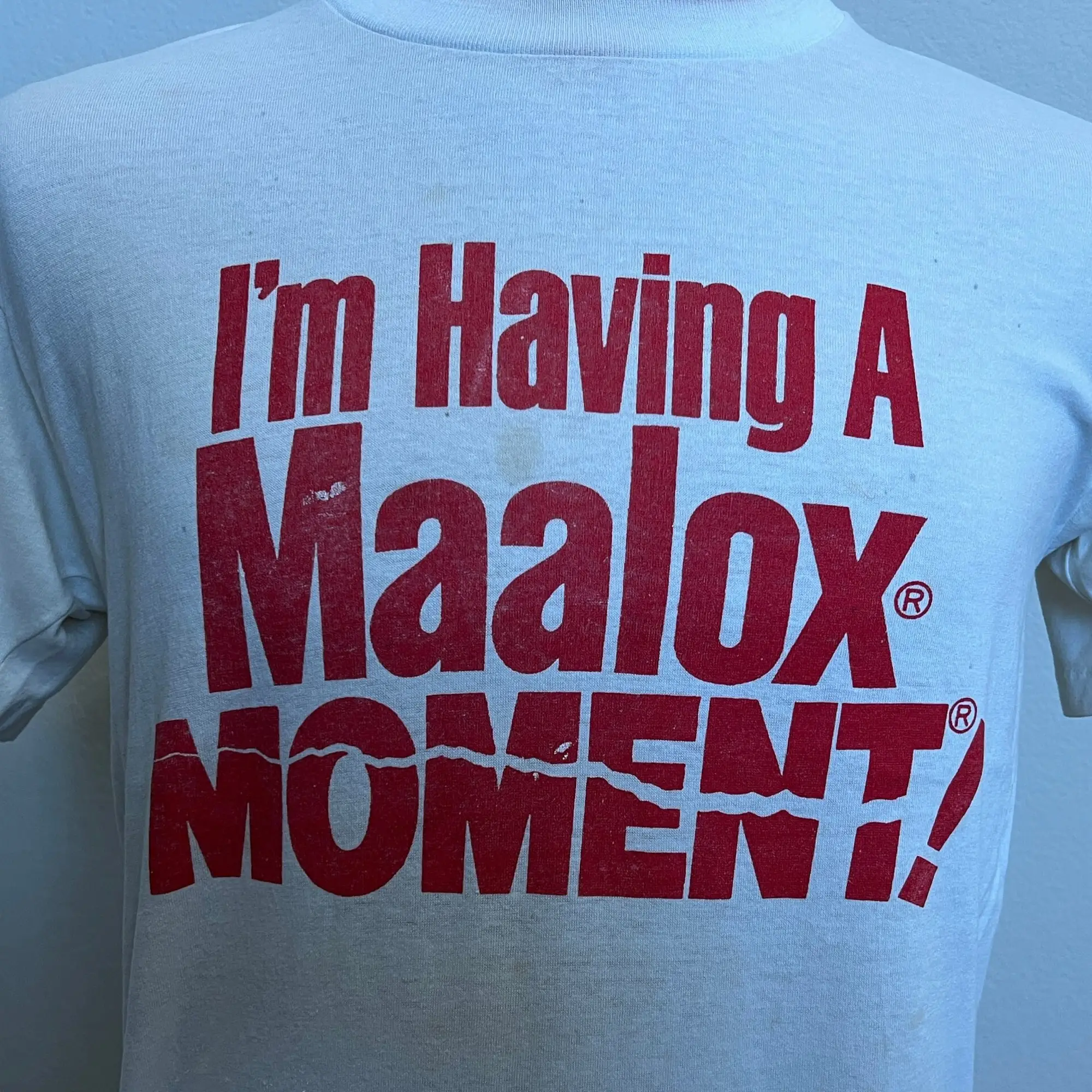 Vintage Anni '80 Ho Un Momento Maalox! Maglietta Taglia M