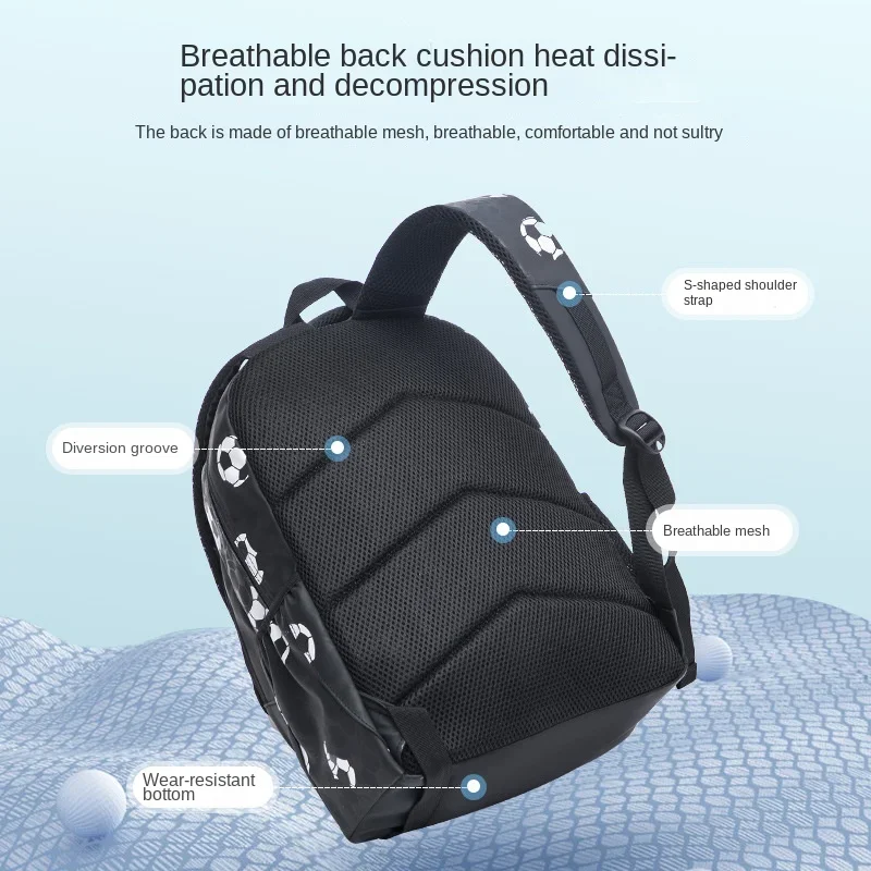 Primary School Bag Kids Football Sport Backpack Children Cartoon Soccer Schoolbag Teenager Boys Girl Waterproof Book Bag Mochila