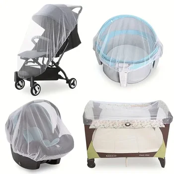 Moustiquaire pour poussette de bébé entièrement couverte Moustiquaire durable pour berceau de bébé Moustiquaire pour mini berceau portable 1