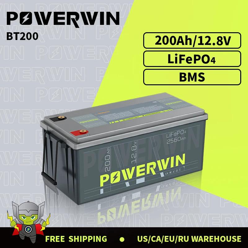 powerwin-lifepo4-battery200ah-2560wh-large-capacity-bt200-128v-bms-solar-generator-campers-deep-cycles-series-parallel-durable