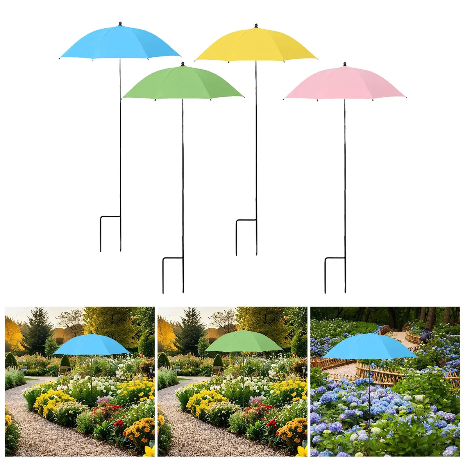 Outdoor Plant Umbrella Weather Resistant Stable Outdoor Decor Multipurpose 23.6 inch for Garden Beds Garden Umbrella Shade