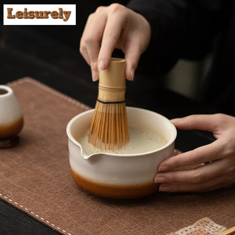 Kiln-change Wave Crescent Moon Matcha Bowl Ceramic Tea Craft Stand Tea Brush Support Song Dynasty Teapot Tool Teaset Accessories