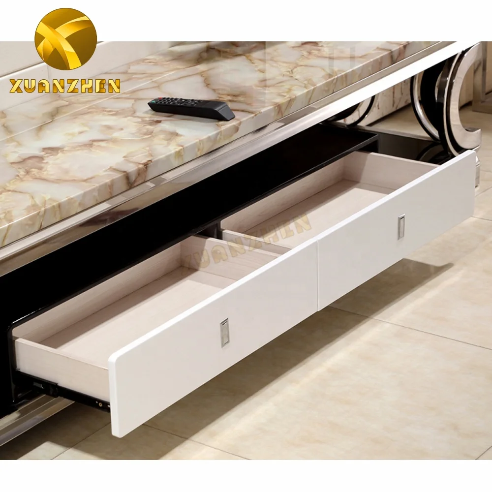 Living Room Furniture Sets New Model Stainless Steel Tv Stand Cabinet Luxury Tv Table Modern Stands With Drawer