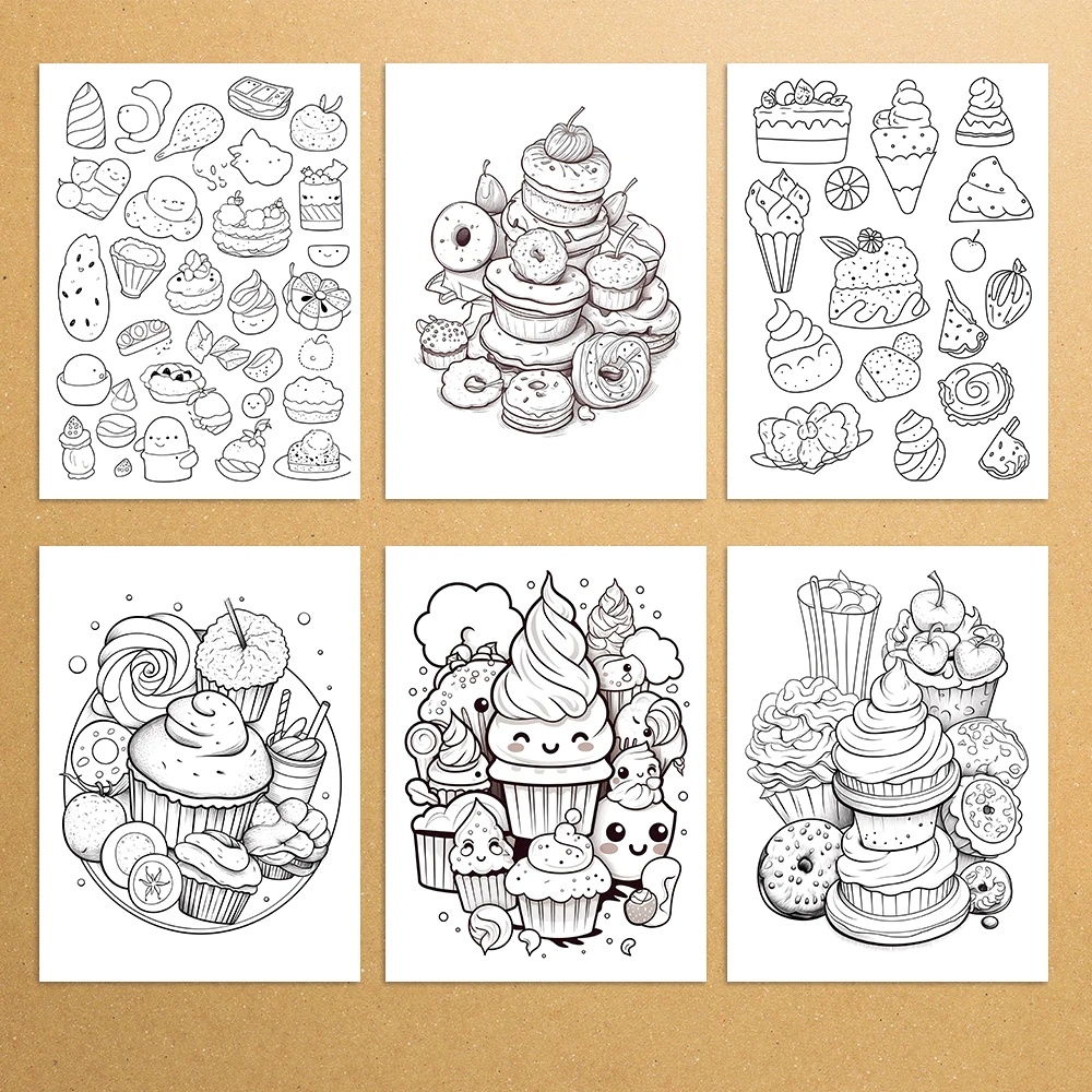 1pc, Dessert Coloring Book, Teenagers Coloring Book, 39 Different Patterns, 100gsm Thick Paper, Stress Relief, Birthday Gift 6