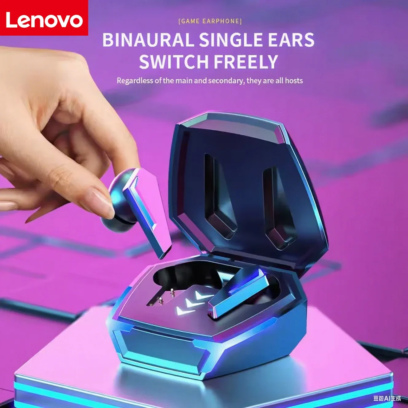 Original Lenovo GM10 Bluetooth Earphones Game Ear Earbud Wireless Headphone for Waterproof with Mic Sports Hifi Headsets