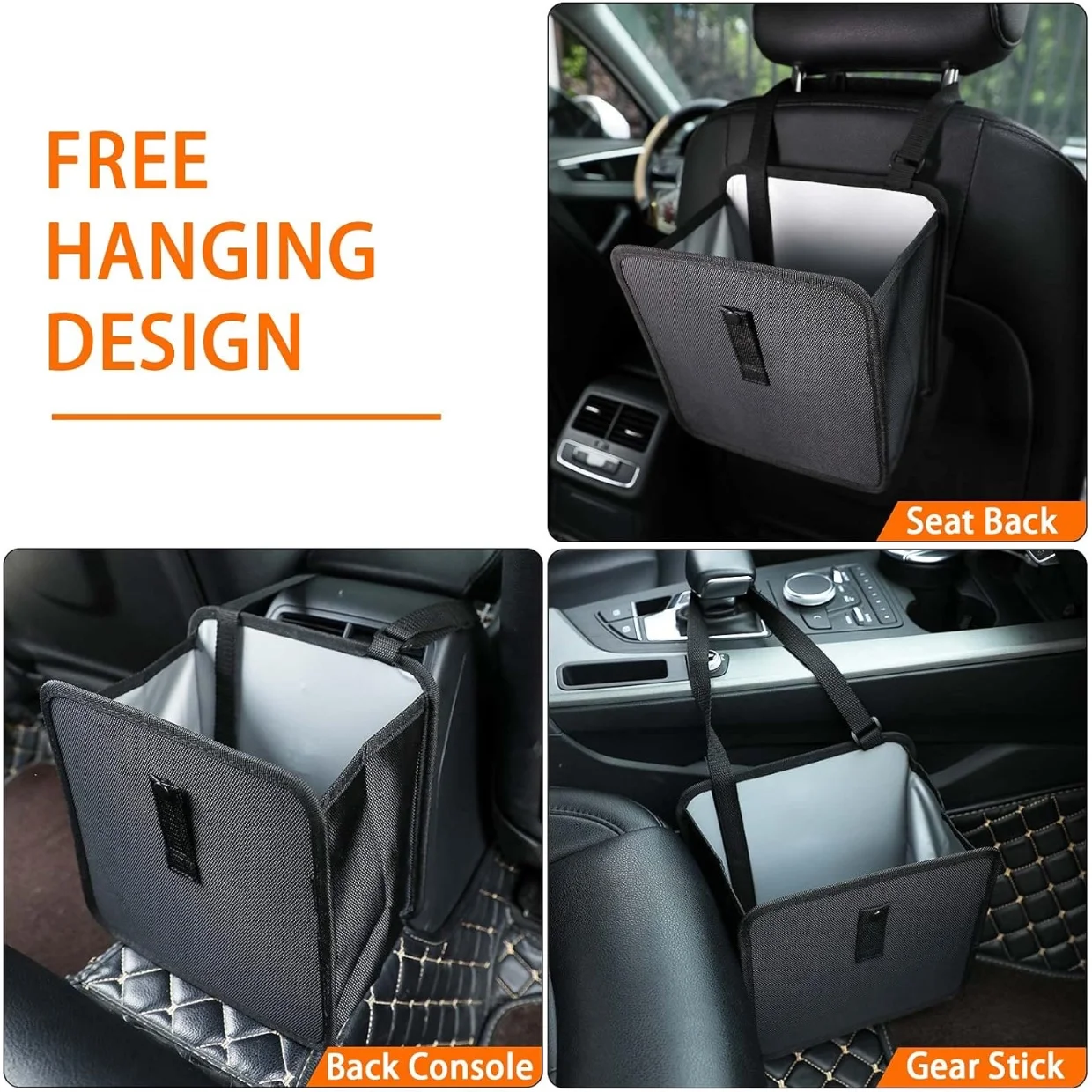 Car Trash Can Leak-Proof Waterproof Collapsible Portable Auto Garbage Bag Large Capacity Trashcan Storage Bag
