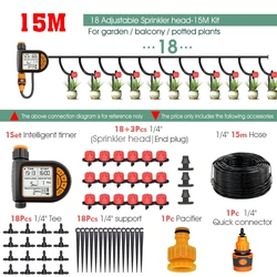 Smart Garden Irrigation Timer Set - Waterproof LCD Automatic Watering Controller (C - 15M - Timer Kit)