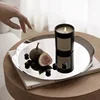 Nordic Light Luxury Round Stainless Steel Tray Fruit Dish Coffee Tea Wine Set Storage Tray Serving Plate Living Room Organizer 4