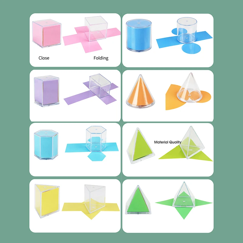 Learning Resources Folding Geometric Shapes - 12Pieces, Ages 7+ Geometry Accessories, Teacher Aids, Math Helper, Teacher Supplie