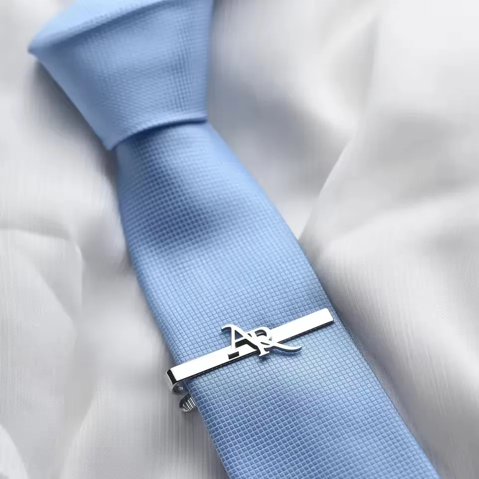 Sipuris – pince à cravate personnalisée avec nom initial pour hommes, fermoir à cravate personnalisé en acier inoxydable, bijoux Hip Hop tendance, cadeaux de mariage