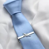 Sipuris Custom Initial Name Tie Clip For Men Stainless Steel Personalized Tie Clasp Trendy Fashion Jewelry Weddings Gifts