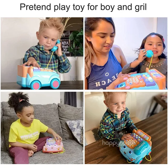 Baby toys 0 12 months Montessori Musical Piano Phone Toys For Baby Girl 13 24 Months Mobile Phone Toys For Kids 2 To 4 Year Old 4