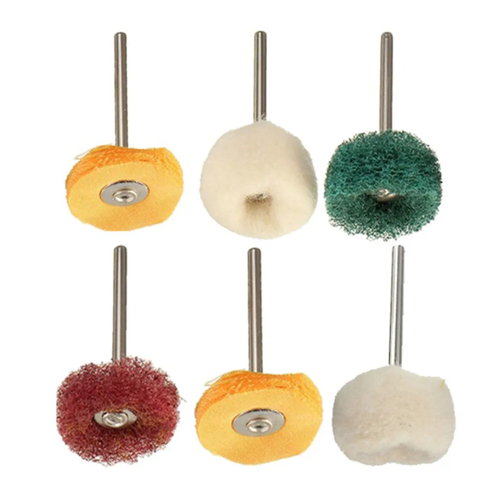 

6pcs Cloth Polishing Wheel Kit Nylon Rotary Tool Buffing Pad For Jewelry Metal 25mm Grinding Diameter Polishing Tool Parts