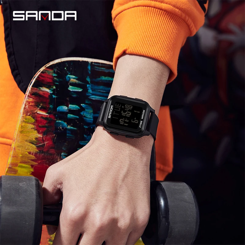 SANDA Top Brand Waterproof LED Digital Mens Watches Sport