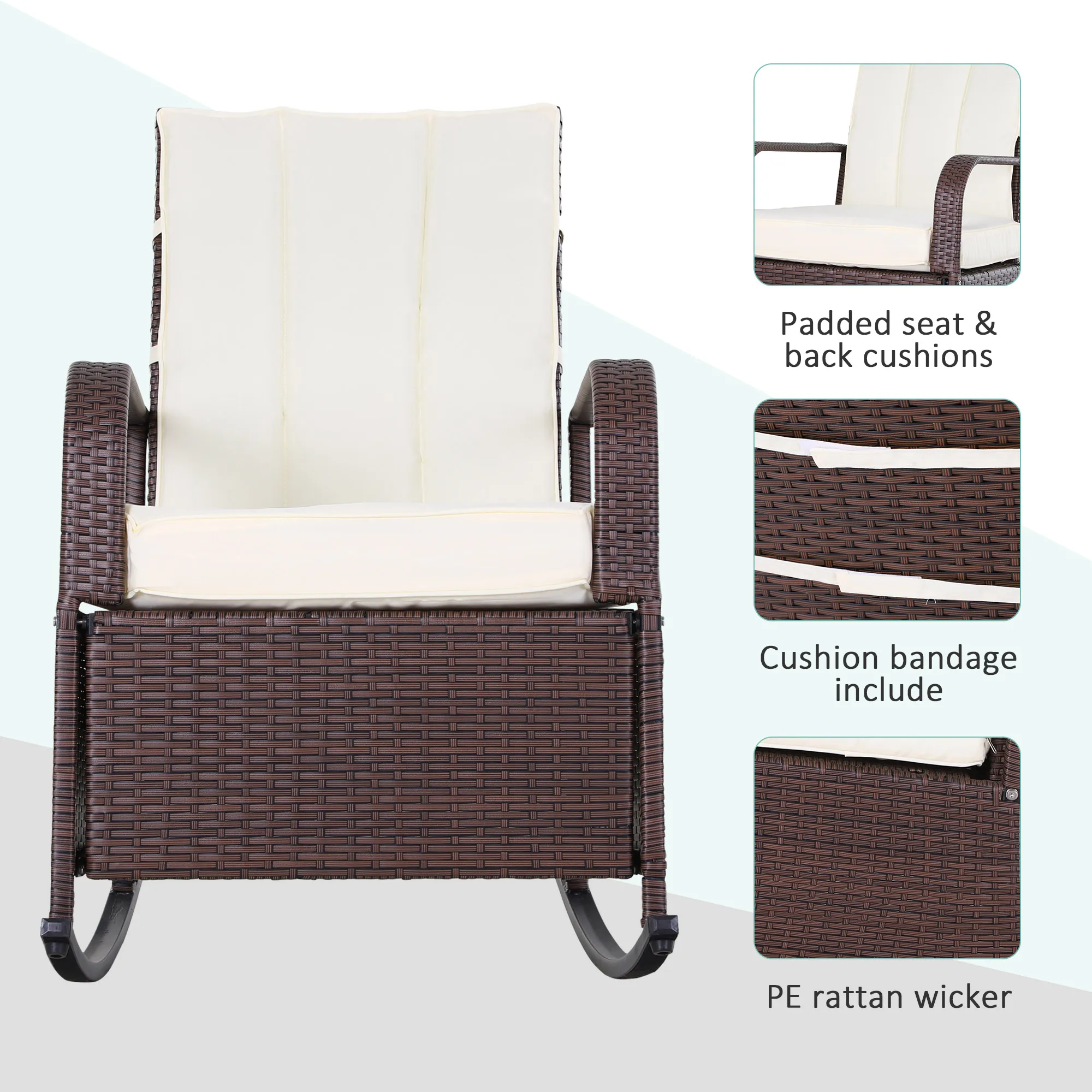 Outdoor Adjustable Wicker Recliner Lounge Chair 7