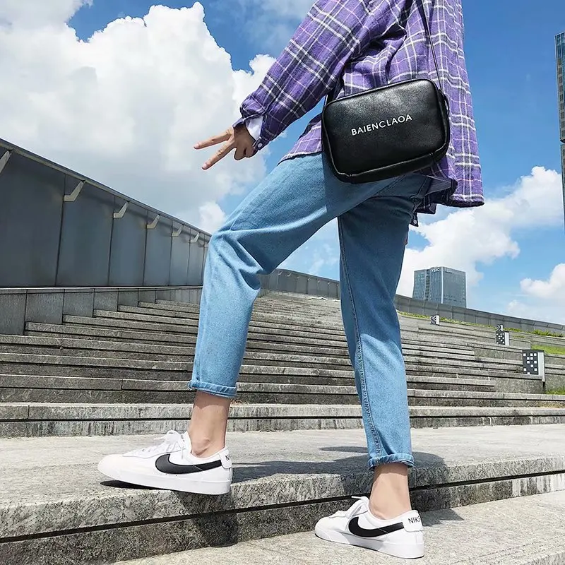 Wholesale 2022 Fashion Men's Teenagers Street Straight Casual Jeans Korean Slim Cropped Pants Summer Casual Men's Harem Pants