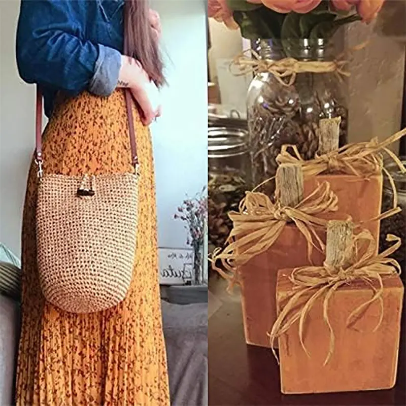 218Yards Raffia Paper Craft Ribbon Packing Paper 1/4Inch 5