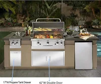 Drawer Stainless Steel Pull-Out Trash/Propane Tank Drawer Storage for Propane Tank or Trash Bin Adds Convenient Storage in Any O 2