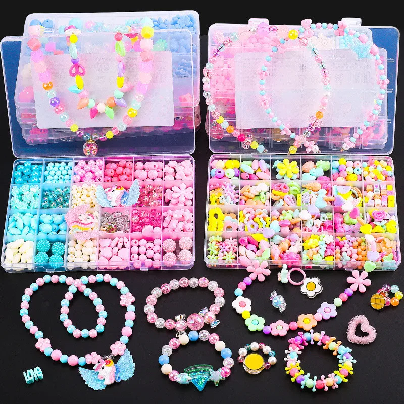 Bracelet Making Kit Beads Toys for Children DIY 24 Grid Handmade Making  Puzzles Beads for Girls Kit Girls Toys for 3 5 7 9 11