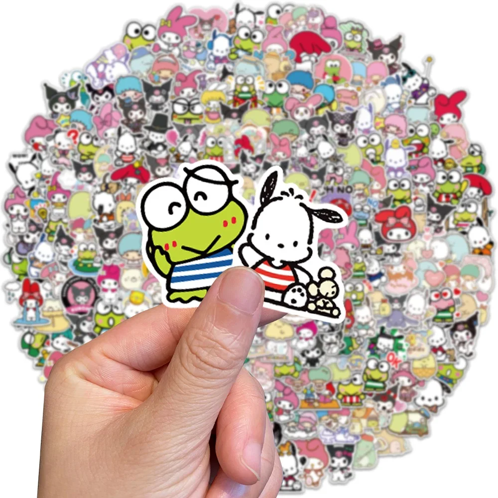 300pcs Hello Kitty Kuromi My Melody Cinnamoroll KEROPPI Cartoon Image