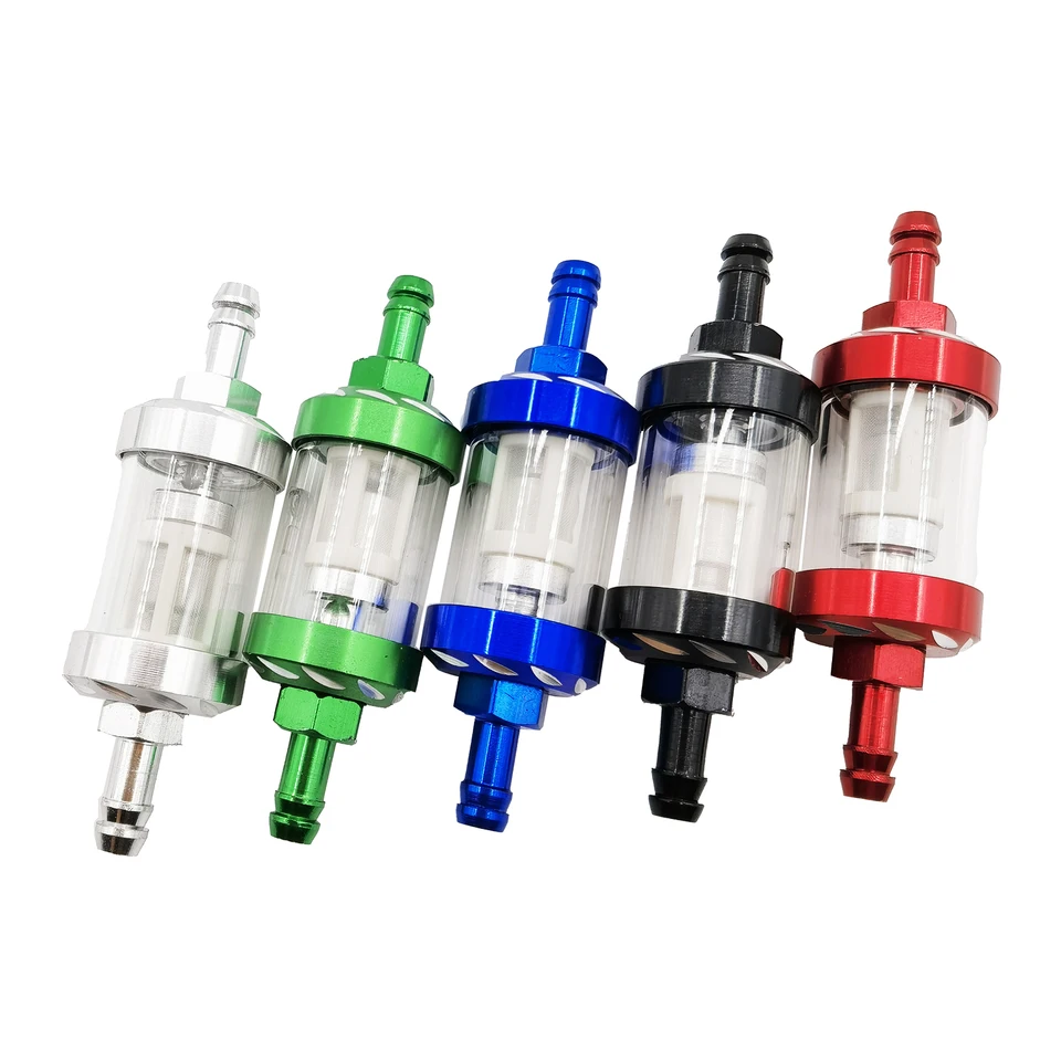 Universal Motorcycle Fuel Filter 8mm Engine Inline Carb CNC Gasoline Fuel Gas Filter Motor Oil Filters Off Road ATV Accessories
