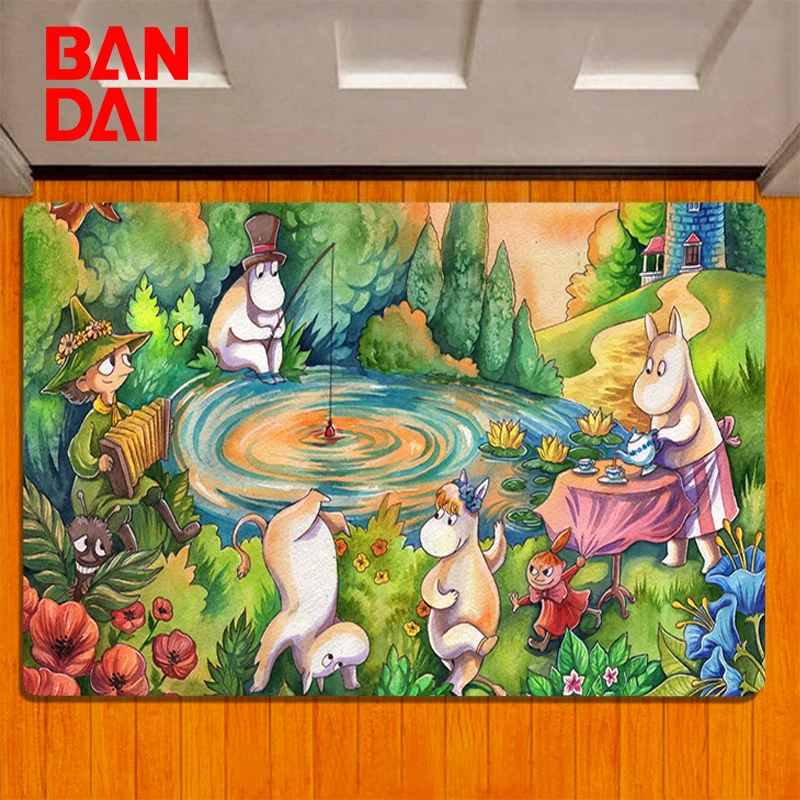 

Home Kitchen 40x60cm Kawaii Moomins Floor Mat Bedroom Living Room Bedside Rug Hallway Soft Carpet Bathroom Cute Cartoon Doormat