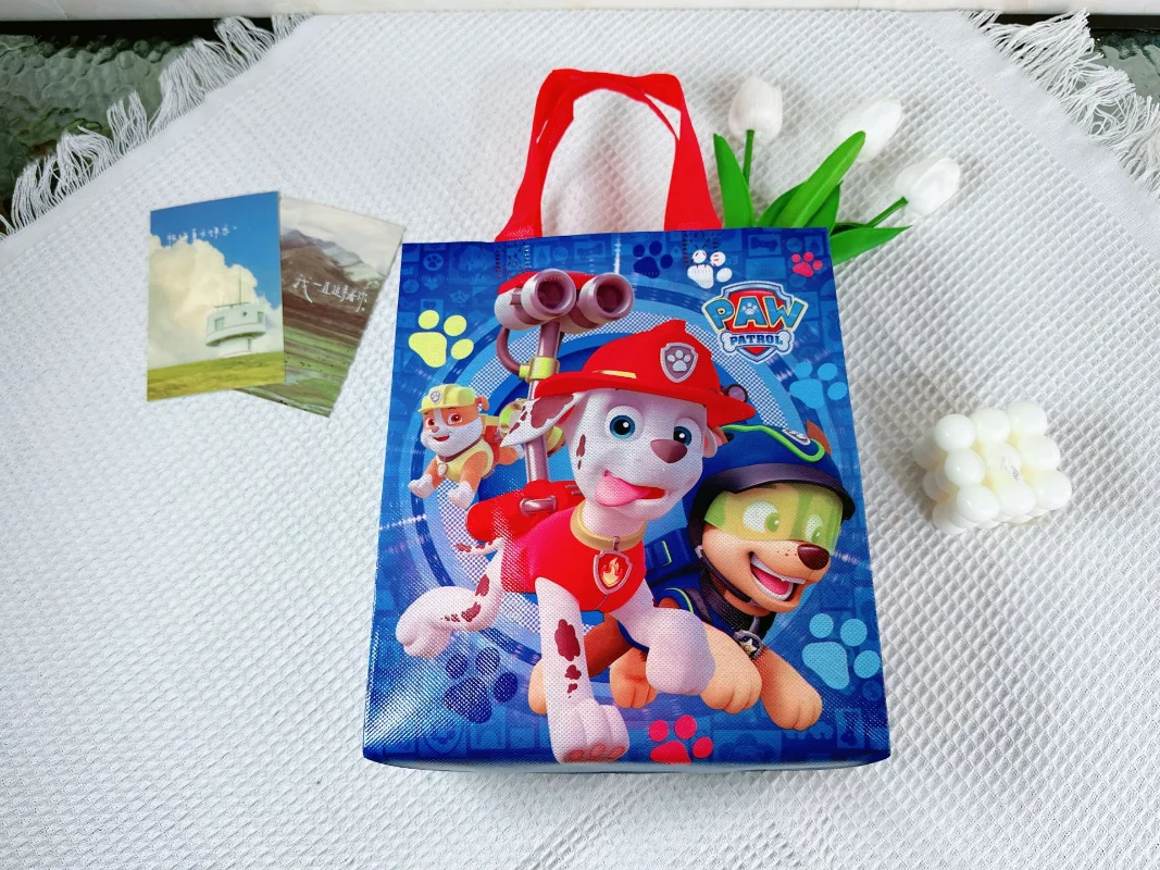 12pcs Paw Patrol Chase Skye Gift Bags Candy Loot Bags Marshall Everest Birthday Party Festival Decor Kids Favor Party Supplies