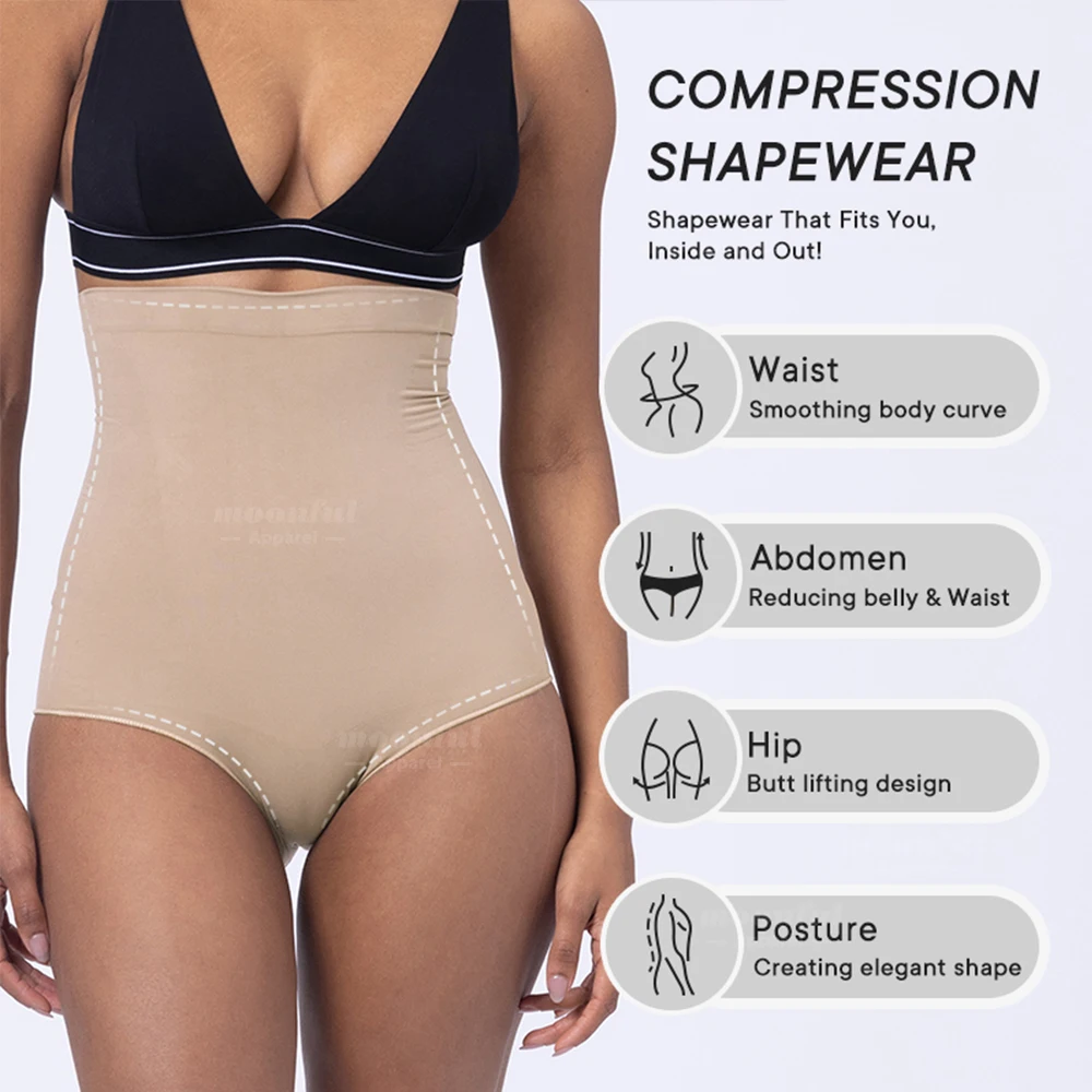 Body Shapers Women High Waist Belly Slimming Panties Tummy Control Briefs Butt Lifter Underwear Colombian Shapewear Plus Size