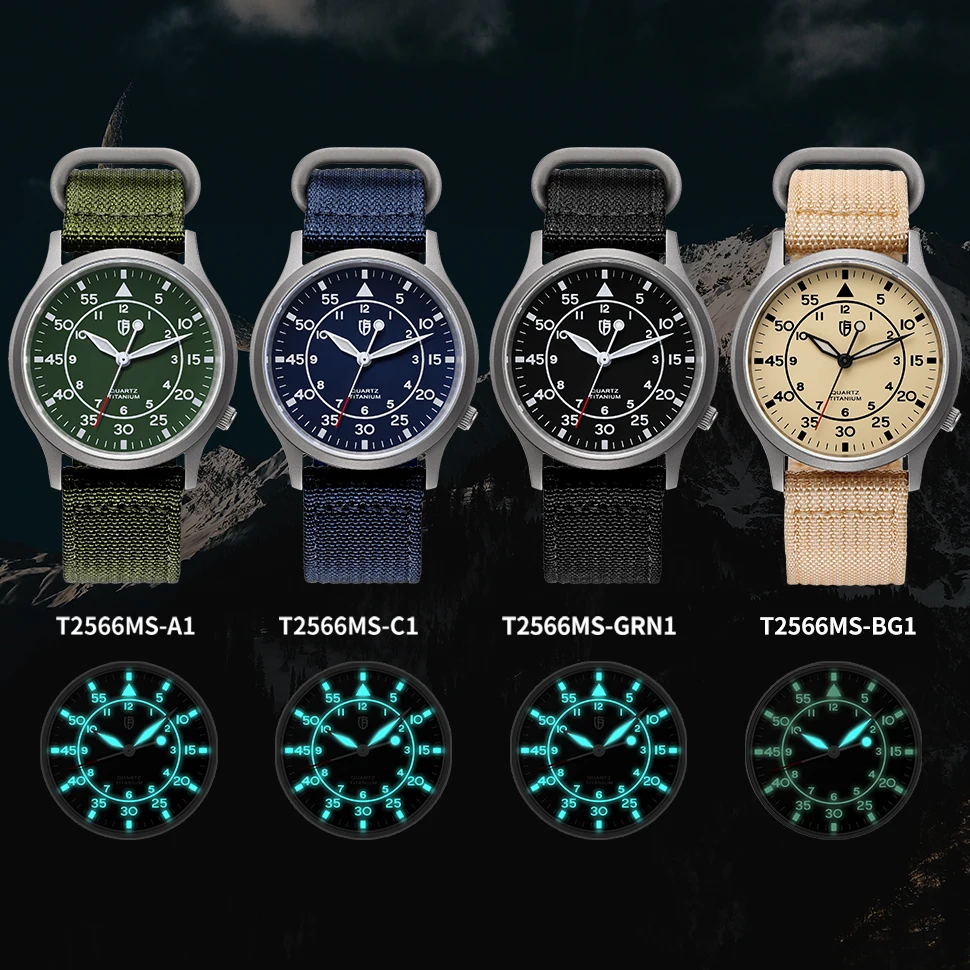 BERNY Men\'s Quartz Watch BERNY VH31 Super Luminous Sapphire Glass Fashion 5ATM Waterproof Titanium Men\'s Vintage Pilot Watch