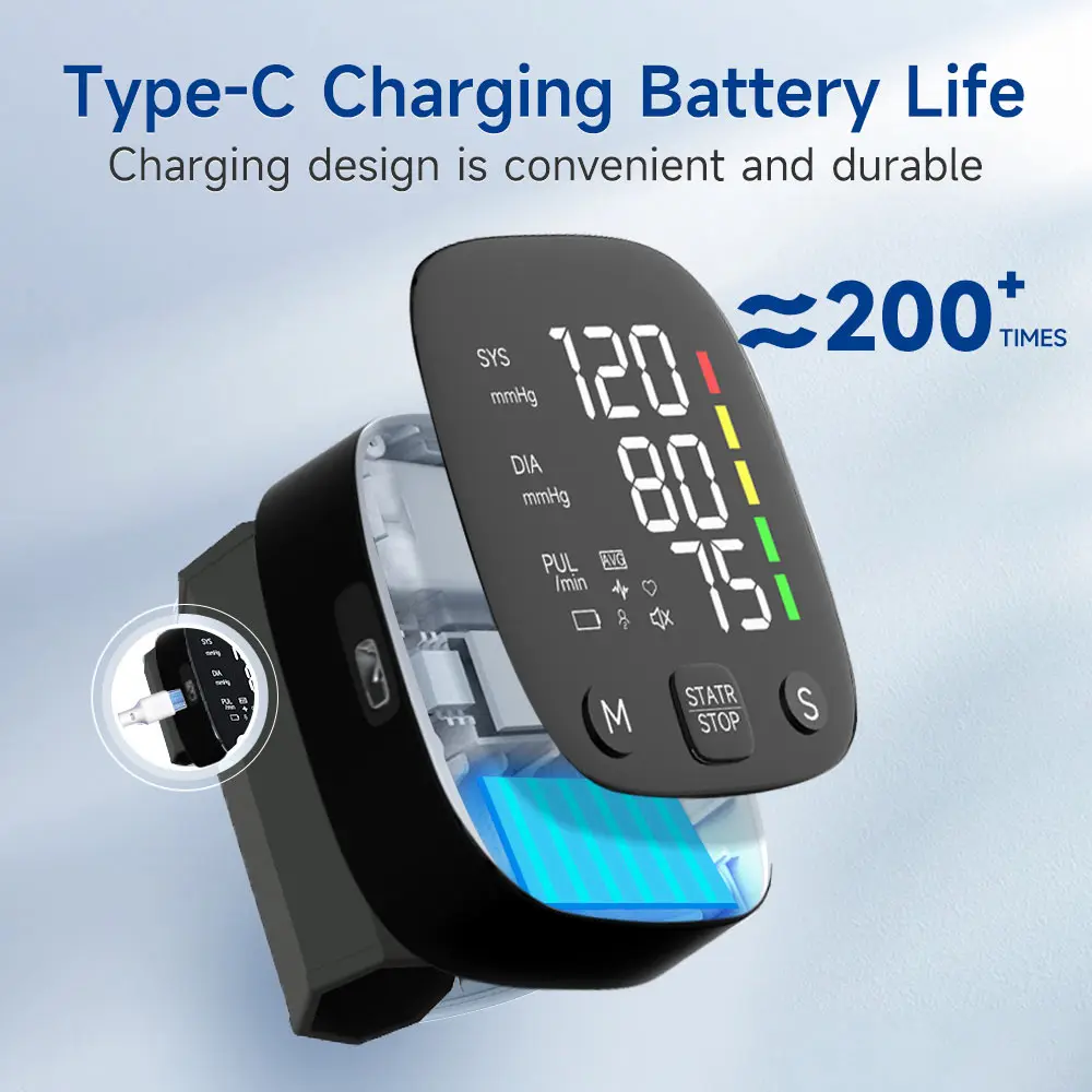 LED Rechargeable Wrist Blood Pressure Monitor