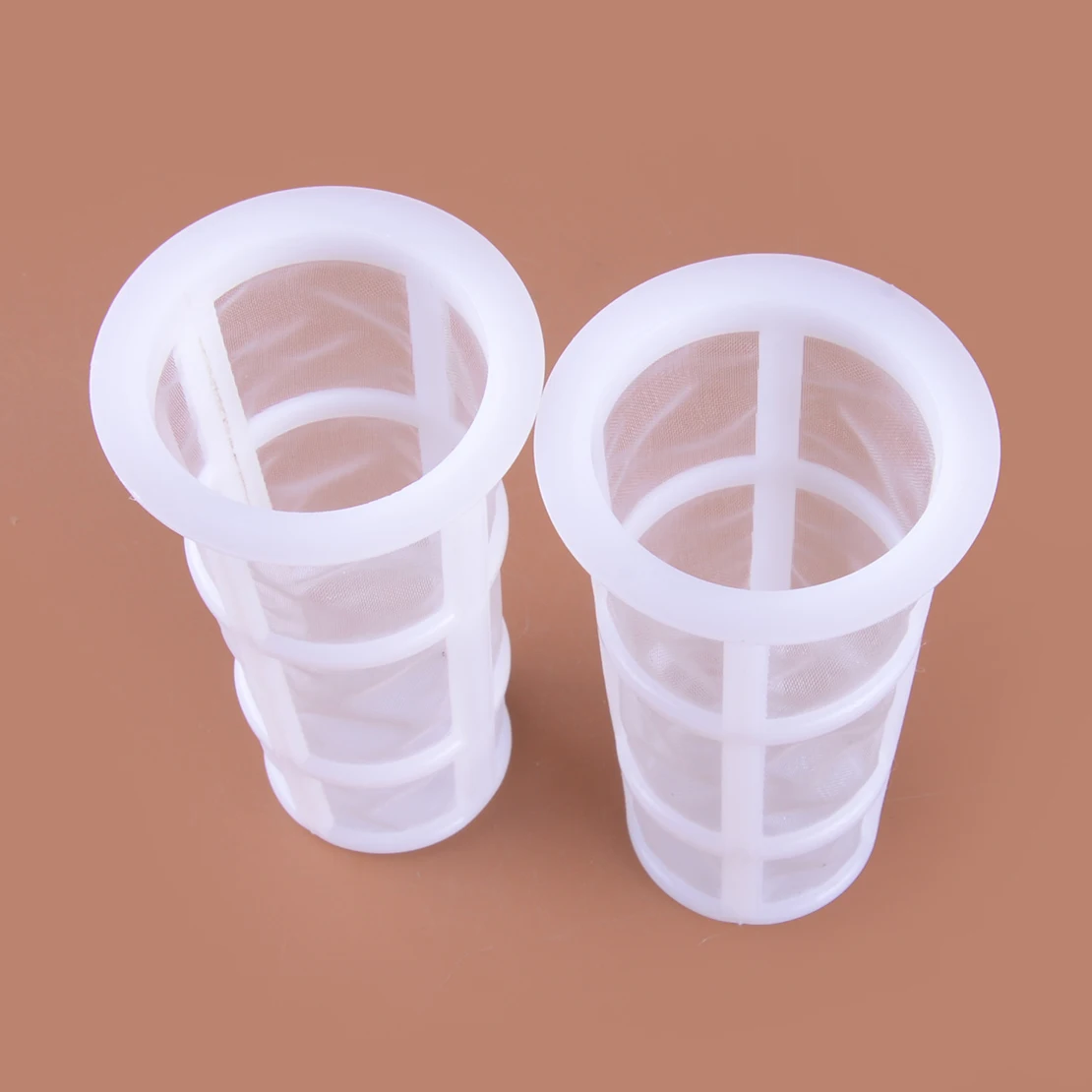 White Plastic 2Pcs Fuel Gas Tank Filler Filter Strainer Fit For John Deere Tractor 324 404 484