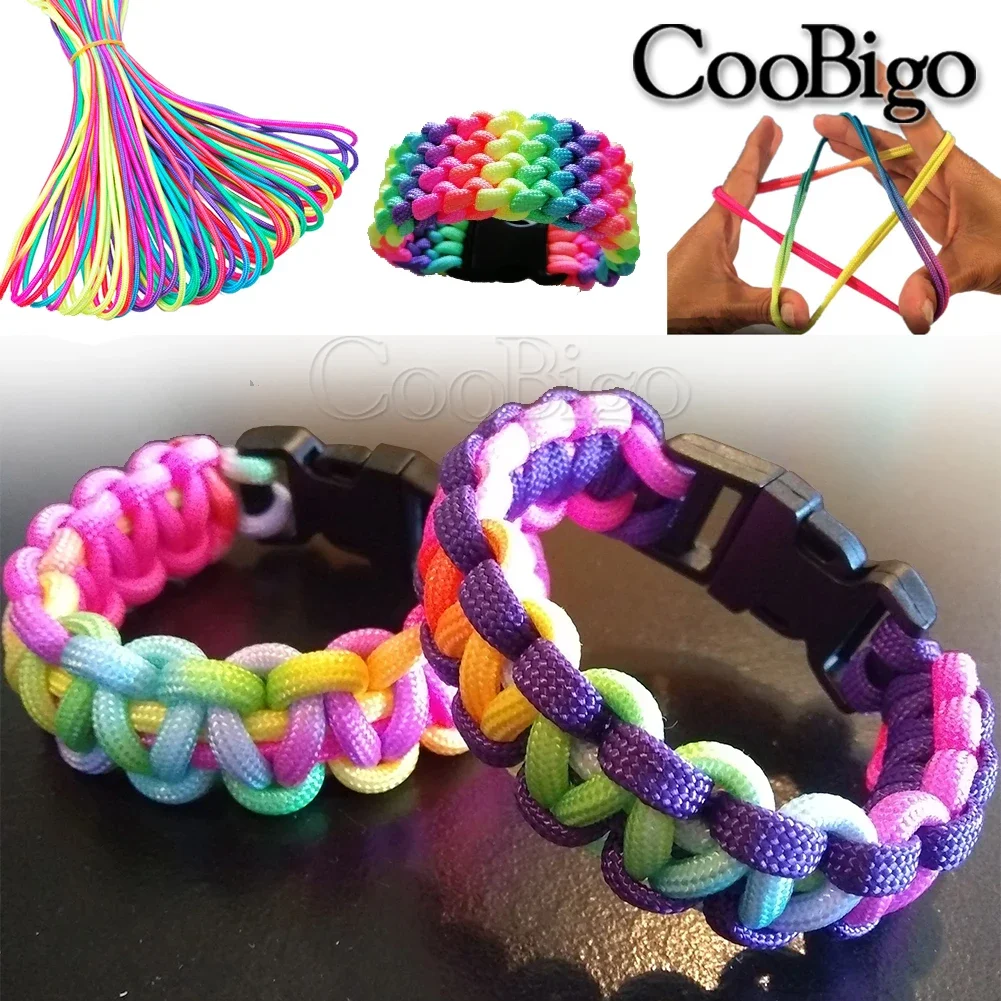 10/328ft 3mm Rainbow Colors Parachute Cord Lanyard Rope Paracord Bracelet Cordon One Strand Climbing Camping Survival Equipment