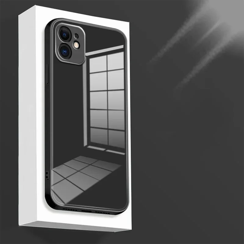 thumbnail image 1 of Soft Silicone Frame Phone Case For iPhone 15 14 13 12 Mini 11 Pro XS Max XR X SE 2022 2020 8 7 Plus Toughened Glass Back Cover, 1 of 4