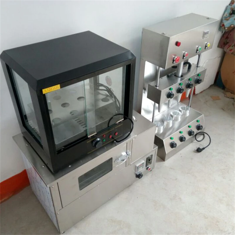 

Four Heads Pizza Cone Machine For Sale Complete Pizza Making Equipment With Pizza Oven With Display Case