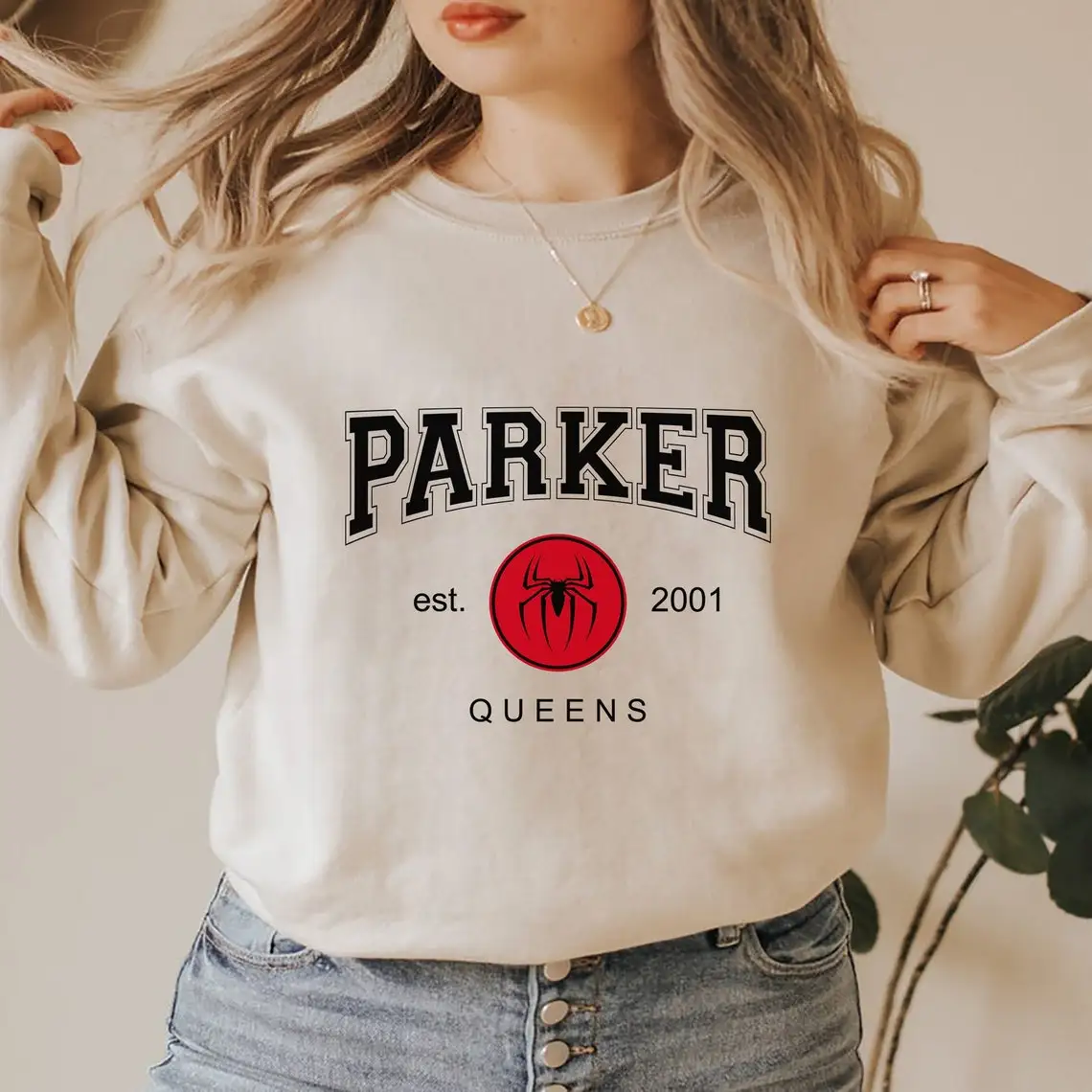 Women Vintage Parker 2001 Sweatshirt No Way Home Peter Parker Hoodie Stark  Industries Pullover Tom Holland Crewneck Sweatshirts