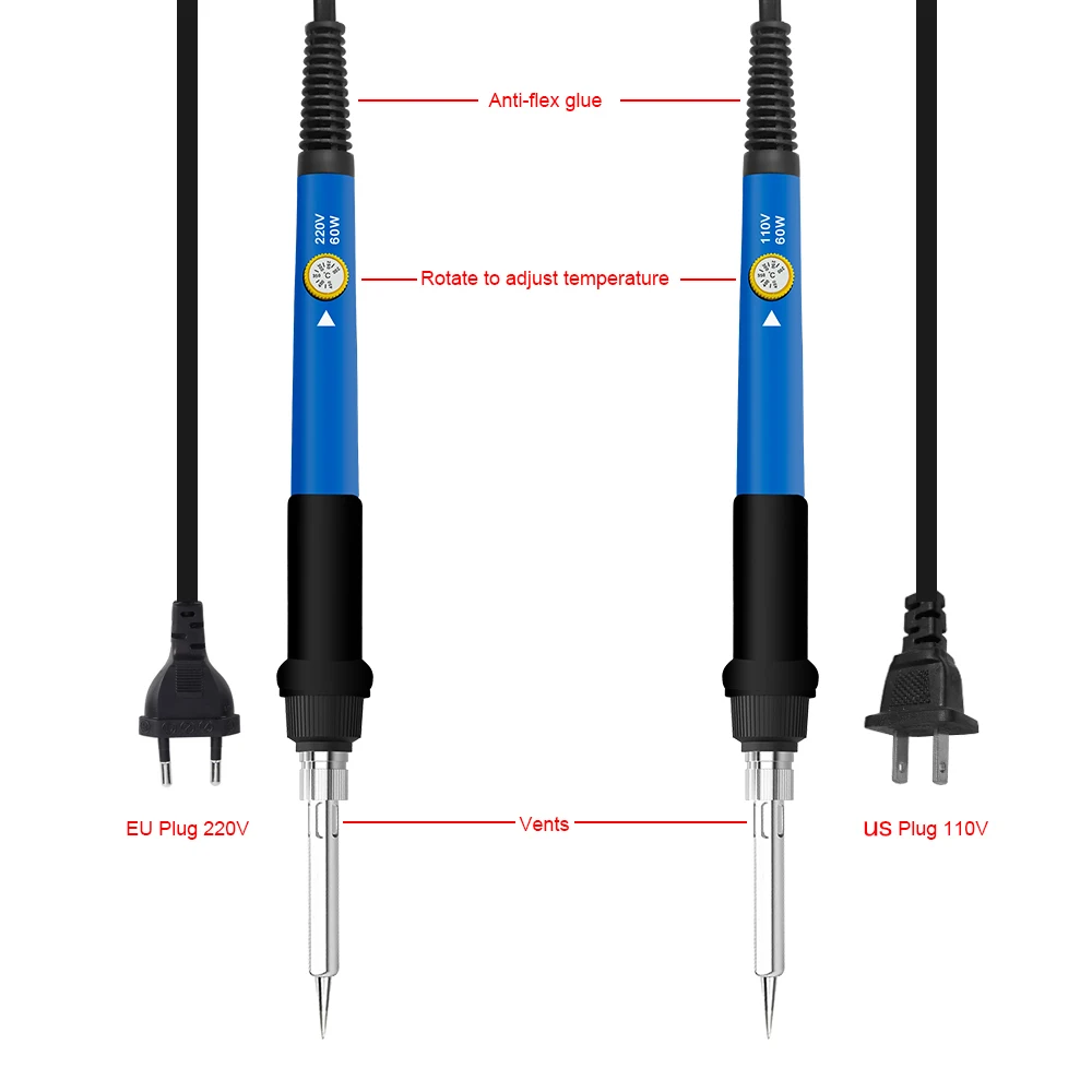 60W Soldering Iron Adjustable Temperature Electric Solder Iron Rework Station Mini Handle Heat Pencil Welding Repair Tools Soldering Iron
