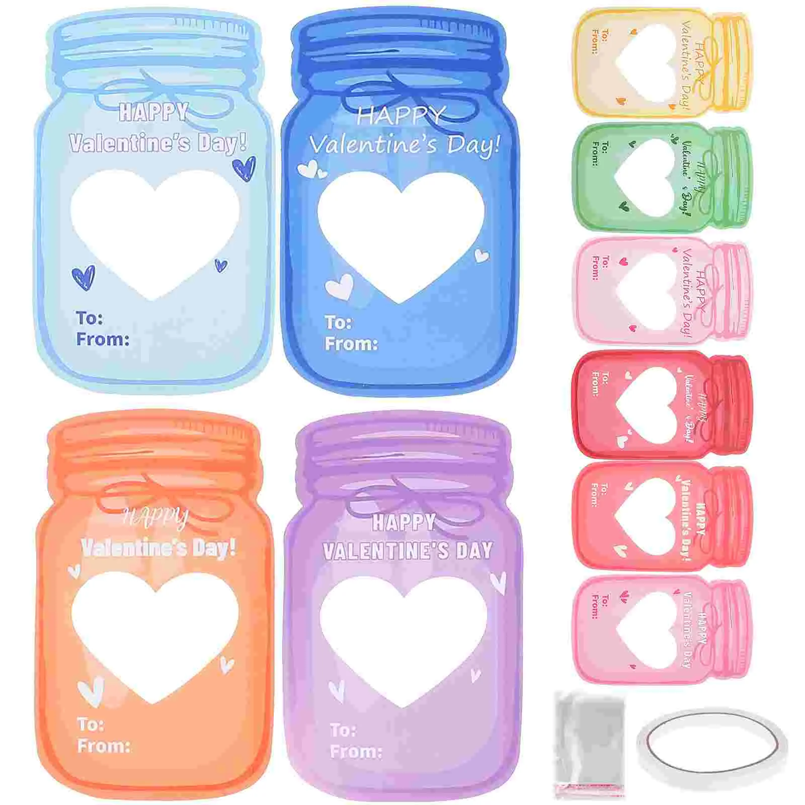 

1 Set Delicate Valentine's Day Themed Cards Greeting Blank Card Drift Bottle Shape Card