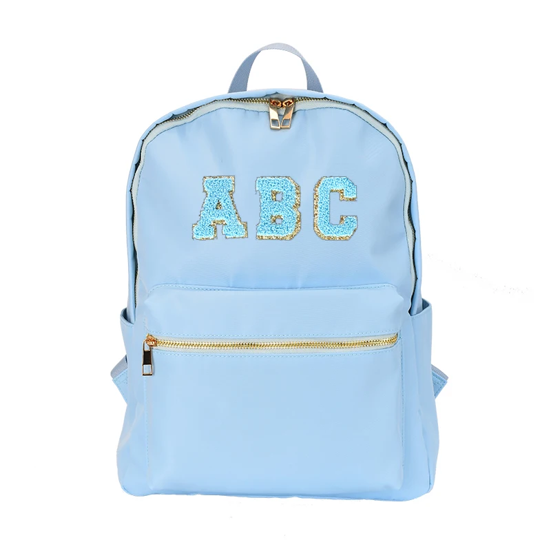 Classic Solid Color Nylon Material Simple Durable Leisure Travel Bag Kids Fashion School Bag M L