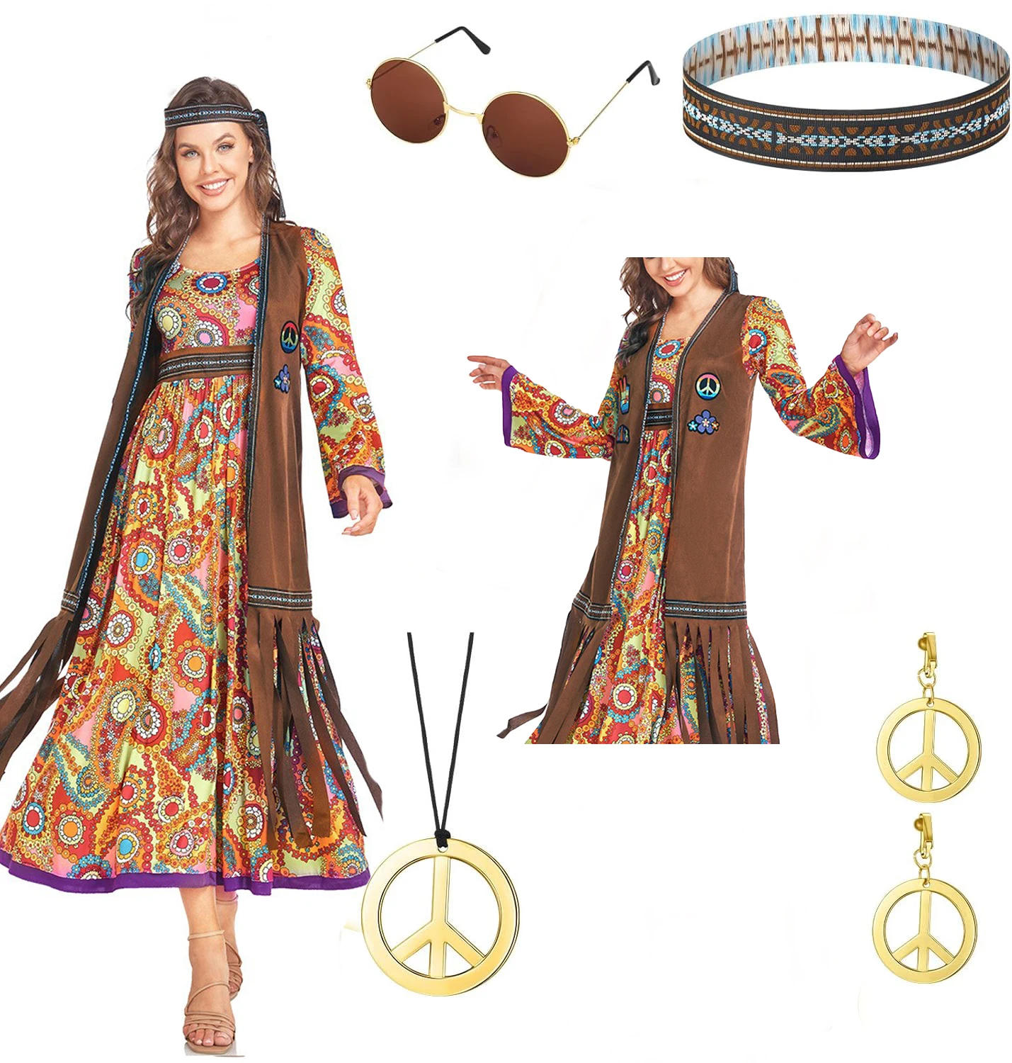 

Retro Vintage 1970s Outfits Party Costume Hippie Women's Cosplay Costume Christmas Prom Club Festival Vest
