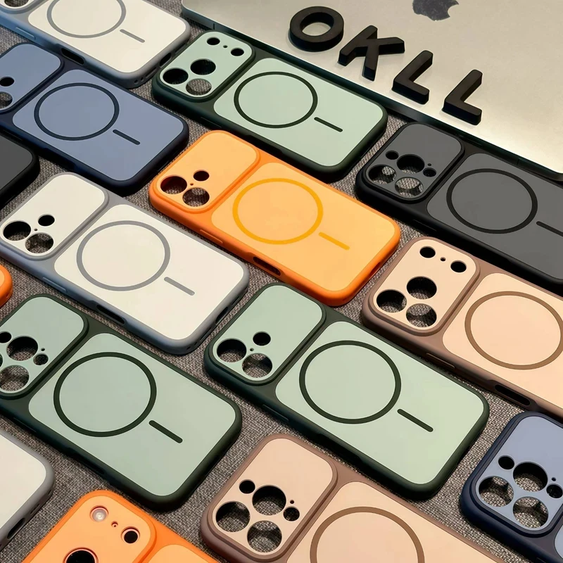Magnetic Matte Phone Case For Iphone Two-colour Bumper Cover_voghion.com