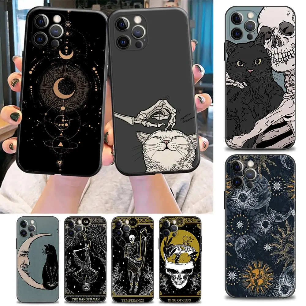 Чехол для телефона iPhone 11 12 13 Pro 2020 7 8 SE XR XS 14 6 6s Plus Max,  мягкий силиконовый чехол с изображением карт Таро | AliExpress