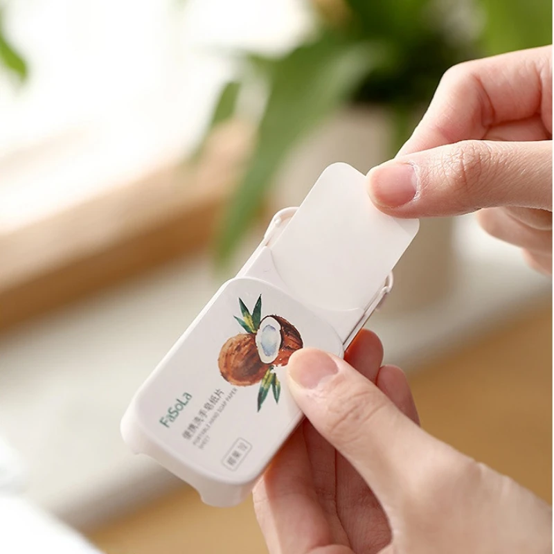 Hand Soap Disposable Soap Paper Portable Mini Strawberry Paper Soap Disposable Hand Washing Scented Soap Papers Hand Care Cleaning Soaps Bath Travel Supplies