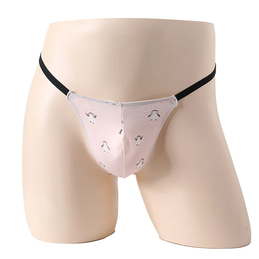 

Sissy Men Low Waist Pouch Bulge G-String Thong Cute Cartoon Printed Brief Underwear Sexy Lingerie Panties Erotic Hombre T-Back