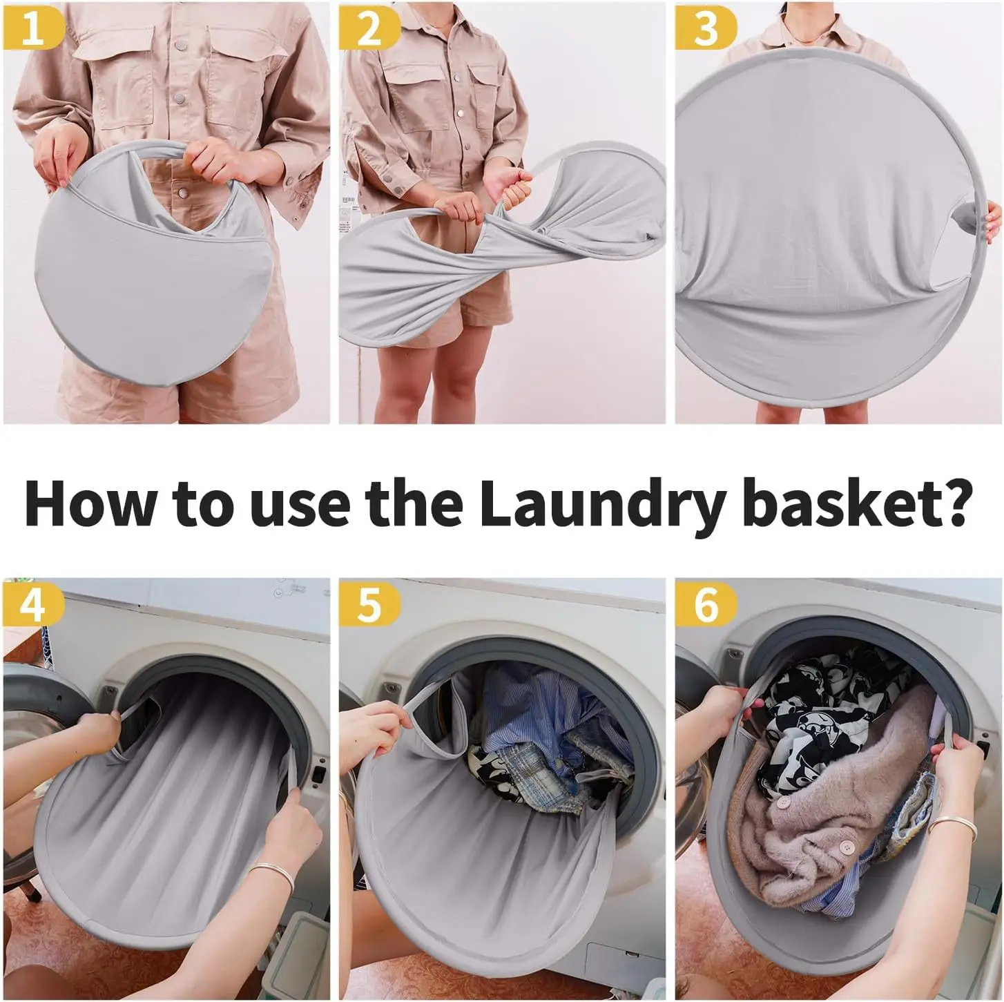 2025 new Portable Foldable Dirty Clothes Basket Storage Basket Laundry Hamper Basket Pop up Laundry Storage Basket 4