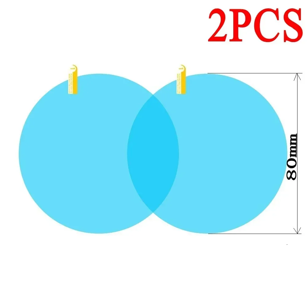 2-Pack Car Mirror Anti-Rain Film - Waterproof Stickers For Side Windows & Rearview Mirrors