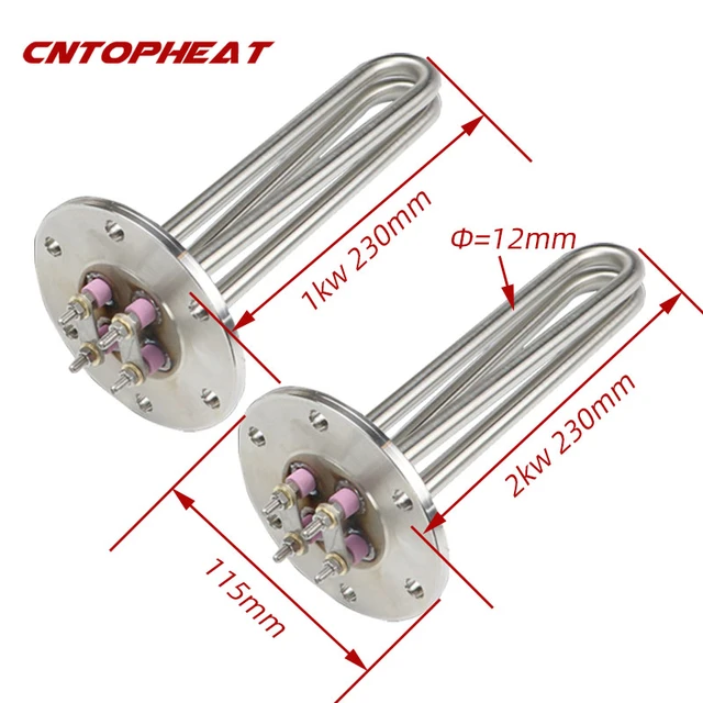 115mm Flange 220v Water Heater Immersion Heating Element Electric Boiler  Heater 1kw/2kw - Electric Water Heater Parts - AliExpress