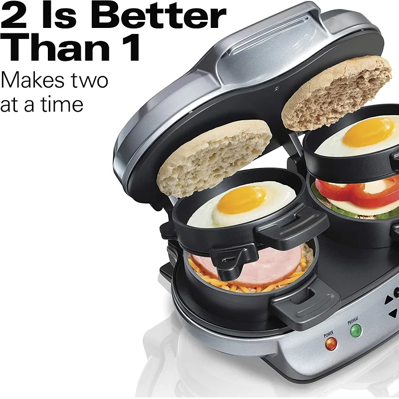 Hamilton Beach Breakfast Sandwich Maker, Silver - 25475