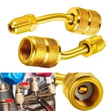 

2 PCS R410a Charging Port Adapter 5/16" SAE Female to 1/4" Male for A/C Mini Split HVAC R410a R22 Gauge Hose Vacuum Pump Adapter