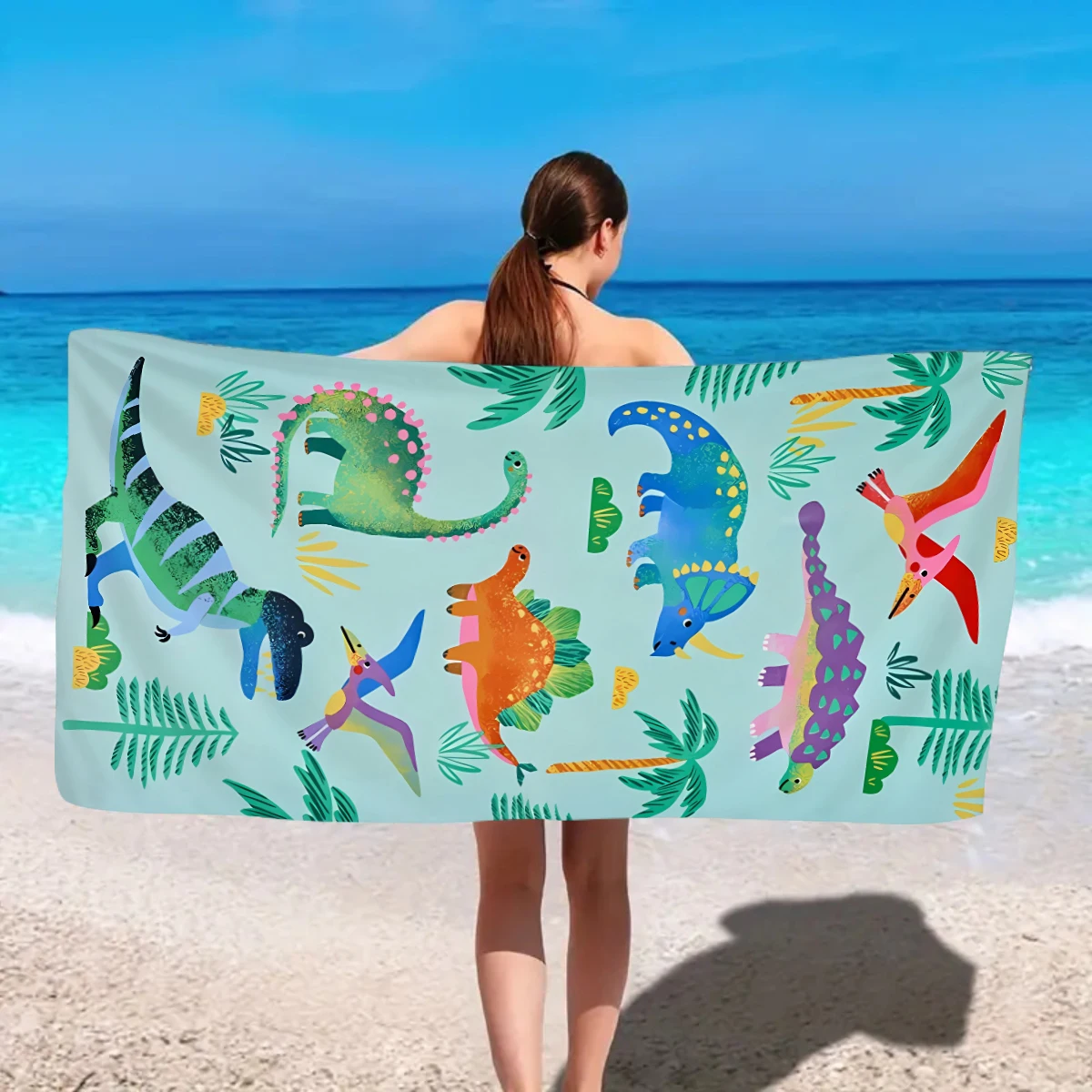 Cute Dolphin Beach Towel Quick Drying Microfibre Swimming Towel_voghion.com