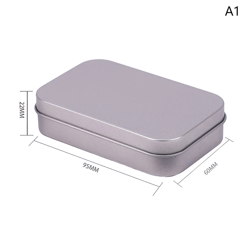 Scatola Portatutto In Metallo Con Coperchio Incernierato - Mini Contenitore Rettangolare Per Pillole, Caramelle, Monete (6x4,5x1,5 Cm)